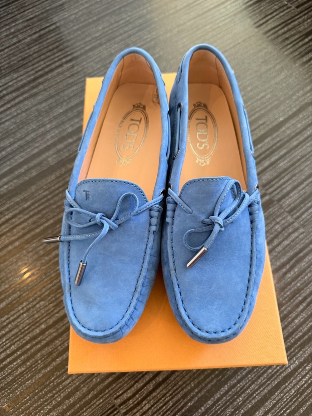 TOD'S Eye/Lace Mocassin Royal Blue 37